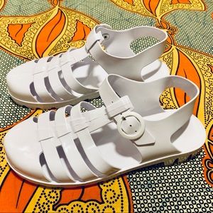 NWOT American Apparel Seaside Jelly Flats WHITE 10